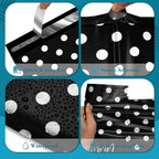 JinRuiKJ Poly Mailers with Handle 10x13 Inch 100 Pcs, Easy to Carry Packaging Bags for Small Business, Thank You Shipping Bags with Self Adhesive Strip, Tearproof and Waterproof - White Polka Dot