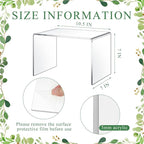 2 Pcs 7 x 10.5 x 7 Inch Large Acrylic Risers Display Stands 5 mm Thick Acrylic Shelf Riser Showcase for Collectibles Jewelry Cupcakes Food Figures Perfume Cabinet (Clear)