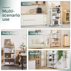 DEANIC 4 Tier Foldable Storage Shelves with Wheels, Large Capacity Shelving Unit, Freestanding Metal Wire Shelf Rack, No Assembly Organizer Rack for Garage Kitchen, Basement, Pantry(White Pack of 2)