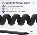 ZhiYo 3.6ft Cord Covers for Wires on Floor, Cord Hider Floor Hide Extension Cords, Soft PVC Cable Cover Cable Protector, Wire Cavity W0.62in H0.31in, Gray Oak Wood