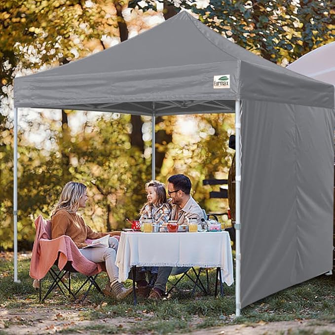 Eurmax USA Instant Canopy SunWall 10FT Pop Up Canopy Wall Sidewall with Horizontal Strap ONLY,1 Pack Sidewall(Grey)