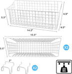 G.CORE 2 Pack Large Pegboard Baskets, Metal Shelves Hooks to 1/8" 1/4" Peg Boards, Peg Board Baskets Bins Set - Organize Tools Workbench Accessories Garage Storage Wall Mount Organizer Attachments