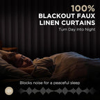 Joydeco Pinch Pleated Curtains - 100% Blackout for Bedroom, Pink Linen Curtains 40" W x 96" L, Thermal Insulated 2 Panels Light Blocking Drapes, Back Tabs for Living Room