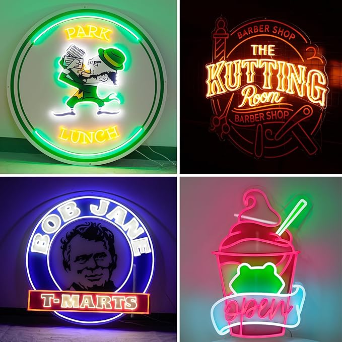 Custom Neon Sign with UV Print - Personalized LED Logo/Name Neon Light Wall Art for Home & Business, Salon, Studio Wall Decor (Image LoGo Custom)