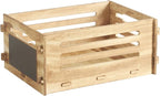 Wooden Record Crate Rustic Box for Home Office Storage Cube Record Organizer,Farmhouse Detachable Kitchen Fruits Vegetable Food Craets