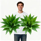Artificial Agave Faux Agave Fake Greenery Outdoor Artificial Plants Fake Plants for Indoor Home Decor Plastic Plants Outdoor Decor Front Porch Decor Simulation Plants 22"(2Pcs Green) No Vase