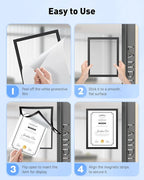 Uniclife 24 Pack Magnetic Sign Holder 8.5" x 11" Self-Adhesive Magnetic Picture Frame Wall Mounted Display Frame for Home Office Store Poster Document Holder for Wall Door Glass Window Refrigerator