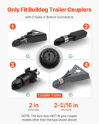 VEVOR Trailer Lock, Fits 2 & 2-5/16-Inch Bulldog Trailer Couplers, Heavy Duty Hitch Lock with 3 Keys Secures Security Chains, Corrision-Resistant, Anti-Theft RV Trailer Locks for RV, Trailer, Boat