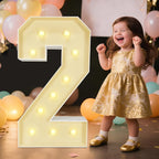 Marquee Light Up Numbers: 3FT Large Decorative Letters Signs for Party Decorations Baby Shower Birthday Wedding Engagement Anniversary, 3 Feet Tall Pre-Cut DIY Foamboard Number 2 - Easy to Assemble