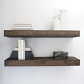 Urbandi Modern Floating Shelves 3 Inches Thick for Wall, Wide Shelves for Kitchen, Living Room, Bedroom, and Bathroom, Natural Pine Wood, Rustic Wooden Shelf, (Set of 2) (Jacobean, 60Lx3Hx6D)