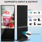 HLEC 43'' Indoor Floor-Standing Digital Signage Interactive Display, 4K NonTouch-Screen Advertising Display LCD Kiosk, Commercial Android Smart System, CMS Software, HDMI/USB Input＆Out/WiFi(4+64G)