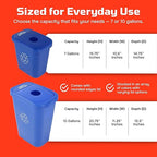 City Box 7 Gallon Triple Bin Trash Can and Reyclcing Bin with Lid for Residential, Business, and Commercial Recycling - NYC Compliant (Triple Cans Paper Waste)