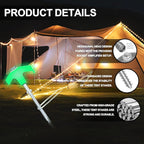 16 Pack Screw in Tent Stakes Heavy Duty,8 Inch Ground Anchors Screw in,Metal Stakes with Hex Head Driver,Camping Tent Accessories.(Luminous White)