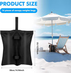 16 Pack 400 LBS Canopy Weight Bags for Canopy Tent Heavy Duty Leg Canopy Weight Sand Bags Black Canopy Support Frame Fixed Sandbag Windproof Sandbag for Patio Umbrella Base Sun Shelter