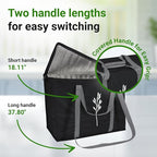 Green Bulldog 2Pack Insulated Grocery Bags – Foldable Reusable Cooler Bags with Handles for Everyday Use, Groceries, Food Delivery, and Shopping – 16”x9”x13”, Black