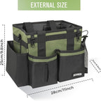 Compact Wearable Cleaning Caddy, Small Cleaning Caddy Supplies Organizer with Handle & Shoulder Straps for Housekeepers, Under Sink & Car Cleaning Tool Organizers Bag (Armygreen)