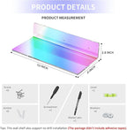 12 Inches Iridescent Acrylic Wall Shelves Set of 2, Wall Mounted Shelf for Funko Pop Shelves, Smart Speaker, Plants, Picture Frame, Digital Clock, 2 Pack