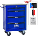 4-Drawer Heavy-Duty Rolling Tool Chest with Wheels & Steel Roof, Lockable Tool Chest Storage Cabinet for Garage, Workshop, Warehouse, and Repair Shop