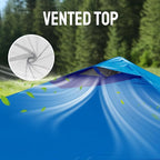 CROWN SHADES Adjustable Height on The Fly, 10x10 Pop Up Canopy - Beach Tent with One Push Setup - Easy Outdoor Sun Shade for Events, Parties, Camping - Outside Shade with STO-N-Go Bag, Blue
