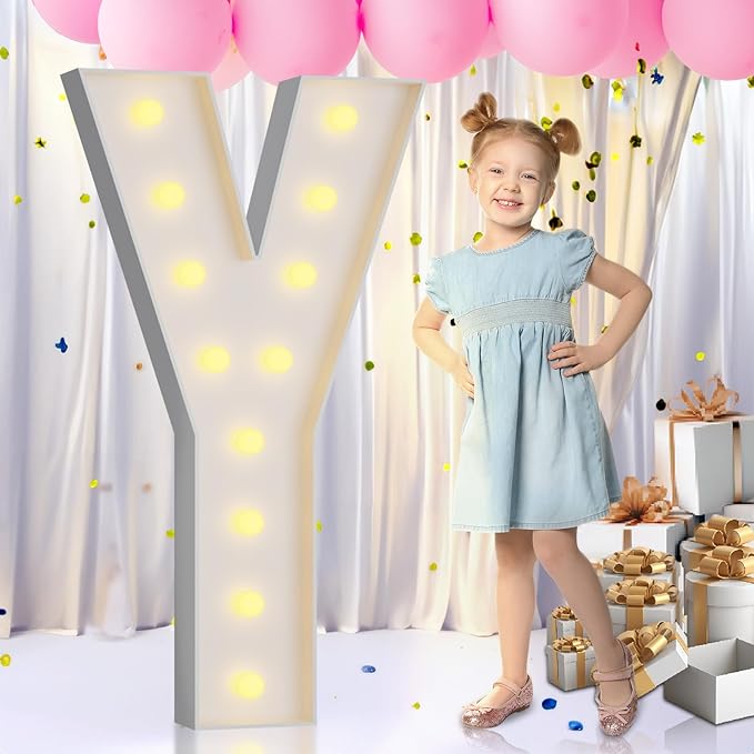 Imprsv Marquee Lights, 4FT Mosaic Letter Arch Kit for Birthday Wedding Decor - Includes Letter Y