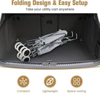 GOFLAME Folding Shopping Cart on Wheels, Waterproof Grocery Cart with Removable Cover and 360° Swiveling Wheels, Collapsible Utility Cart for Groceries and Laundry, 120LBS Load Capacity, Gray