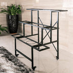 Zhongma Moving Plant Stand with Wheels Heavy Duty Garden Cart Display Flower Shelf with 12pcs Plastic Buckets for Fresh Flowers