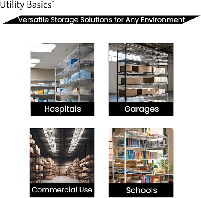 NSF Commercial 5-Tier Wire Shelving with Wheels, 48"x18"x72" Heavy Duty Metal Shelves 4000 lbs Max Capacity, Chrome Storage Rack for Garage Kitchen Pantry Warehouse