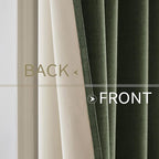 MIULEE 100% Blackout Linen Textured Curtains for Bedroom Solid Thermal Insulated Olive Green Grommet Room Darkening Curtains & Drapes Luxury Decor for Living Room Nursery 52 x 84 Inch (2 Panels)
