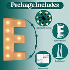 Marquee Letters 3 Feet Tall, 3FT Large Light up Letters E, Big Sign E with Warm White Light for Birthday Wedding Proposal Engagement Graduation Party Backdrop Decorations