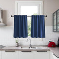 KGORGE Kitchen Window Curtains 36 inches, Blackout Privacy Half Window Curtains for Bedroom Bathroom Dining Living Room Cafe Office Short Tiers, W34 x L36 inches, Blue, 2 Panels