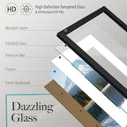 VCK 12x16 Picture Frame 2 Pack - Black, High-End Wood Poster Frames with Tempered Glass, Display 8.5x11 Photo with Mat or 12x16 without Mat, Art Gallery-Quality, Wall Hanging, Black