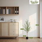 2 Pack Artificial Olive Tree 4FT, Tall Faux Olive Trees for Indoor Outdoor, Realistic Potted Plant Natural Wood Trunk, Leaves and Fruits for Home Office Decor (2, 4 FT)
