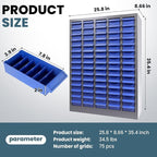 Part Cabinet with 75 Drawers, Shelves & Label Stickers - Bolt and Nut Organizer Bolt Bin Cabinets, Stainless Steel Tool Storage Cabinet for Hardware Organization Small Items and Parts (75 Drawers)