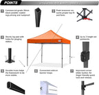 ABCCANOPY Pop Up Canopy - 8x8 Outdoor Patio Portable Canopy Tent with 4 Weight Bags (Orange)