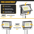 LIVOWALNY 11000 lm LED Work Lights with Stand Pack of 4, 110W Adjustable Head Tower Light with 13FT Cord, Portable IP65 Waterproof Tripod Flood Light for Job Site Workshop Garage Construction Lighting