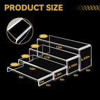 8 Pcs Large Acrylic Display Risers, 2 Sets Clear Stands, 0.19" Thick Rectangular Shelf for Showcase, Dessert, Toys, Perfume
