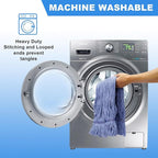 kCarpolyGeneral Cleaning Mop Heavy Duty Commercial Replacement, Heavy Duty Mop Head Commercial Replacement ，Wet Industrial Blue Cotton Looped End String Head Refill (Pack of 3) Blue