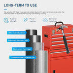 5-Drawers Red Tool Chest, 2-in-1 Mechanic Rolling Tool Box Removable Lockable Tool Storage Cabinet, Metal Tool Cart with Drawers and Wheels for Garage, Workshop
