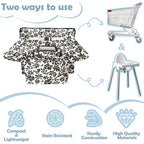 Shopping Cart Cover for Baby 2-in-1 High Chair Cover with Safety Harness Multifunctional Black Flowers Cart Covers for Babies Soft Padded Grocery Cart Cover for Baby Boy Girl