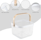 Roshtia 6 Pcs Metal Mesh Steel Basket with Handle, Square Wire Harvest Thanksgiving, Shopping Baskets for Retail Store Christmas Garden Bathroom Kitchen(8.46 x 8.46 x 6.5 Inch,White)