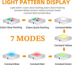 EUSTUMA LED Light Base Square Display Stand In A Variety of Colors,Lighted Up Stand Color Changing LED for 3D Glass Crystal Art,Holiday Party Decoration. (Small silver, Small)