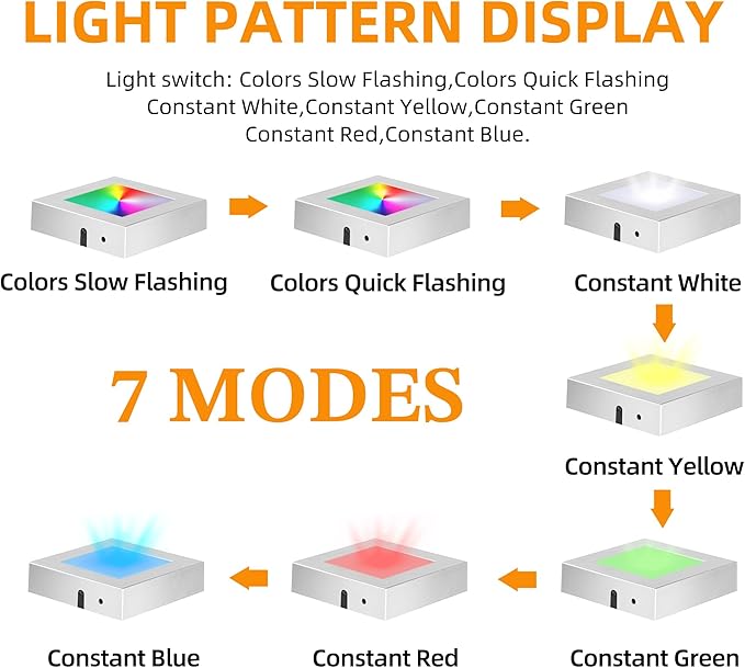 EUSTUMA LED Light Base Square Display Stand In A Variety of Colors,Lighted Up Stand Color Changing LED for 3D Glass Crystal Art,Holiday Party Decoration. (Small silver, Small)