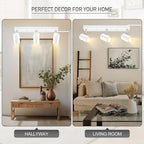 Plug in Track Lighting, 3 Light Ceiling Lighting Kit, White 3 Way Modern Wall Spotlight, 15 FT Cord,Flexibly Rotatable Complete Light Kits for Kitchen Cabinet Gallery Bar Living Room（No Bulb）