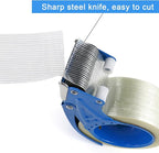 BOMEI PACK Metal Packing Tape Dispenser, 2inch Heavy Duty Handheld Heavy Tape Dispenser, 2Pcs, Blue