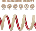 Floor Cord Cover Self Adhesive Cord Hider,3.3FT Cable Management, Extension Strip Protector for Wires, Prevent Cable Trips for Offices, Gyms, Exhibitions Cavity:0.51"(W) x 0.3"(H) Yellow Wood