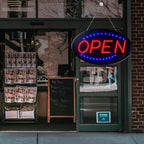 KEBE LED Open Sign, 23" x 14" Large High Visibility Advertisement Board Bright Electric Display Sign Flashing Light for Walls Business Window Bar Shop Hotel