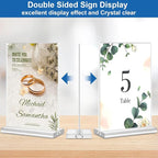 Acrylic Sign Holder 4x6, 20 Pack Clear Table Vertical Double Sided Table Menu Display, Plastic Desktop Picture Frames Stand Acrylic Paper Holder Tabletop Sign Holder for Wedding Office Show Fair