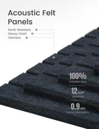 Large Felt Bulletin Board 48" x 36" Cork Board Alternative-12 Pack with 70 Safe Removable Adhesive Tabs, Cork Boards for Walls for Home Office Classroom Pin Board (Deep Charcoal Blue)