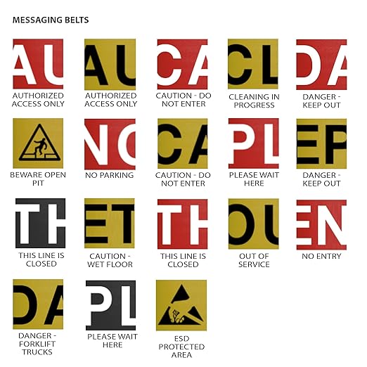 CCW Series WMB-230 Magnetic Wall Mount Retractable Belt Barrier (30 Foot Belt, Yellow with"Beware Open Pit" Black Letters Belt with Black ABS Case)