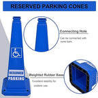 OrangeStar 6-Pack 28" Reserved Parking Cones, Large 4-Sided Message Safety Traffic Cones with Heavy Rubber Base for Indoor Outdoor Use, Parking Lot Control, Driveway Barriers, Blue